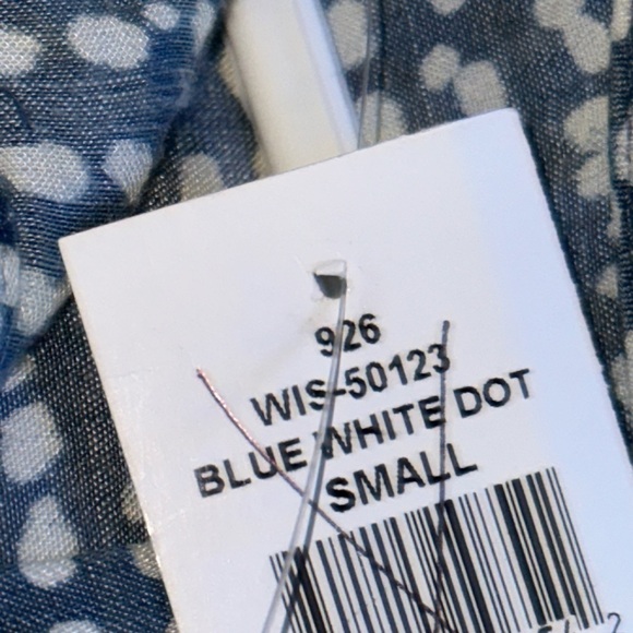 NWT Saks Fifth Avenue Flouncy Sleeveless Sun Dress Blue with White Dots - Picture 9 of 12